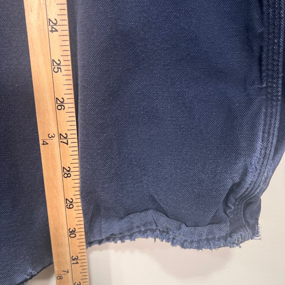 Vintage Carhartt Flannel Lined Work Shirt Jacket Navy Blue XL Distressed - Picture 10 of 13
